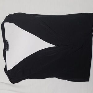 JMS Elegant Black V-Neck Top Whimsigoth Y3K 3X